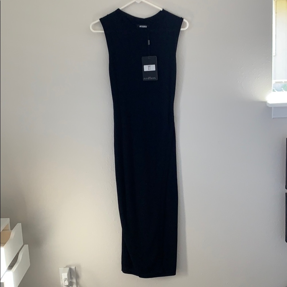 Black Mock Neck Sleeveless Dress